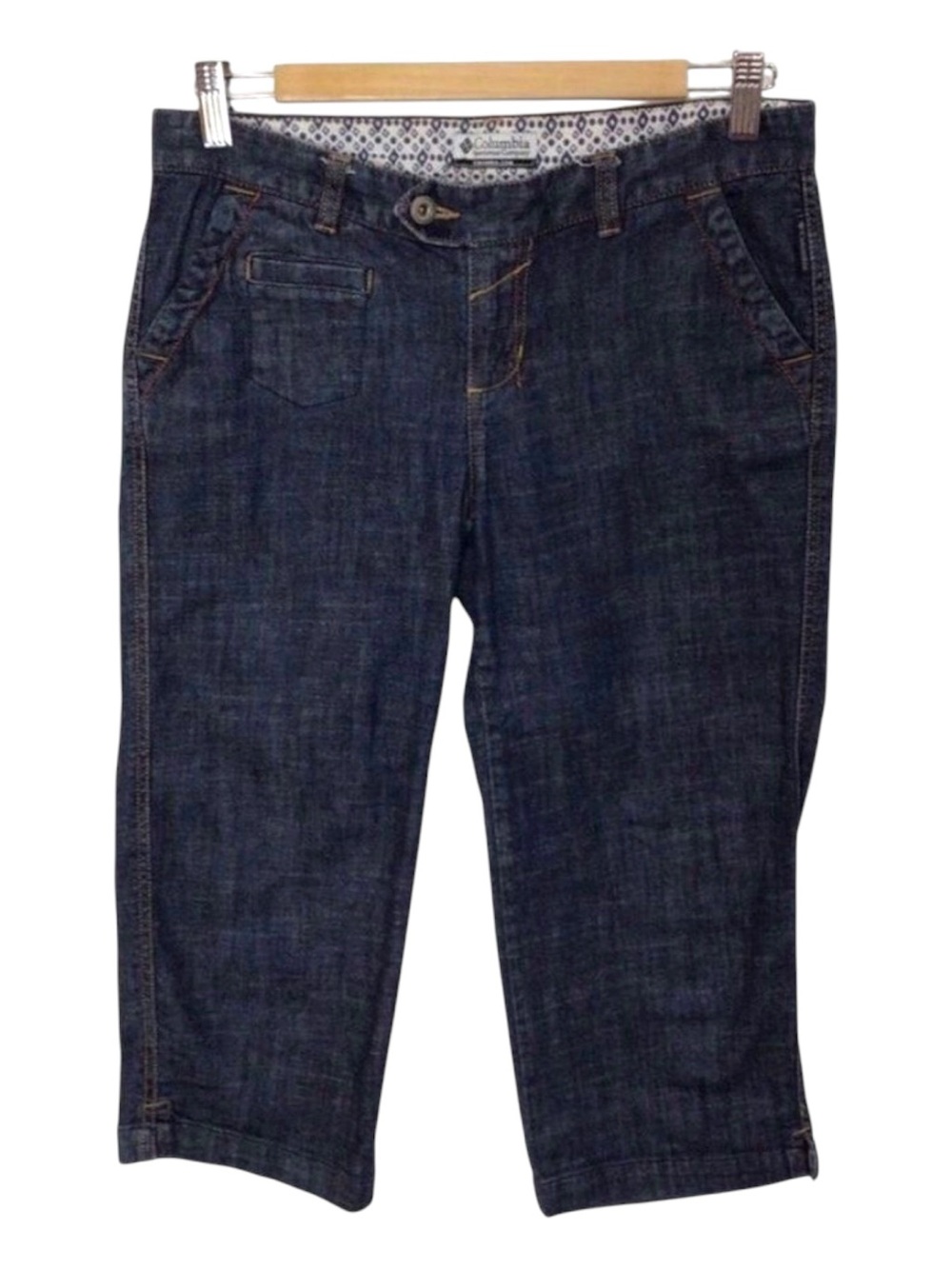 Columbia jeans pedal pusher pants 99% cotton stretch denim pockets low rise 6